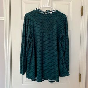 Medium teal smock long sleeved top